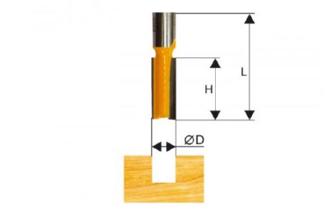 Фреза пазовая прямая ф12х20мм хв. 8мм Энкор 46013 (L1-51 мм, L2-20 мм, D1-12 мм, D2- мм)