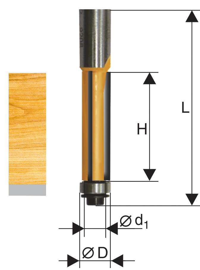 Фреза кромочная прямая ф12,7х25мм хв 12мм Энкор 10652