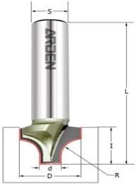 Фреза врезная радиус-я (Псевдофиленка) Z=2 R=6.4 D=19x13x58 S=12 ARDEN 213211
