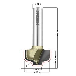 Фреза Гусёк R5.R2 Z=2 D=14x10x50 d1=4 S=12 ARDEN 210210A (L1-50 мм, L2-10 мм, D1-14 мм, D2-12 мм)