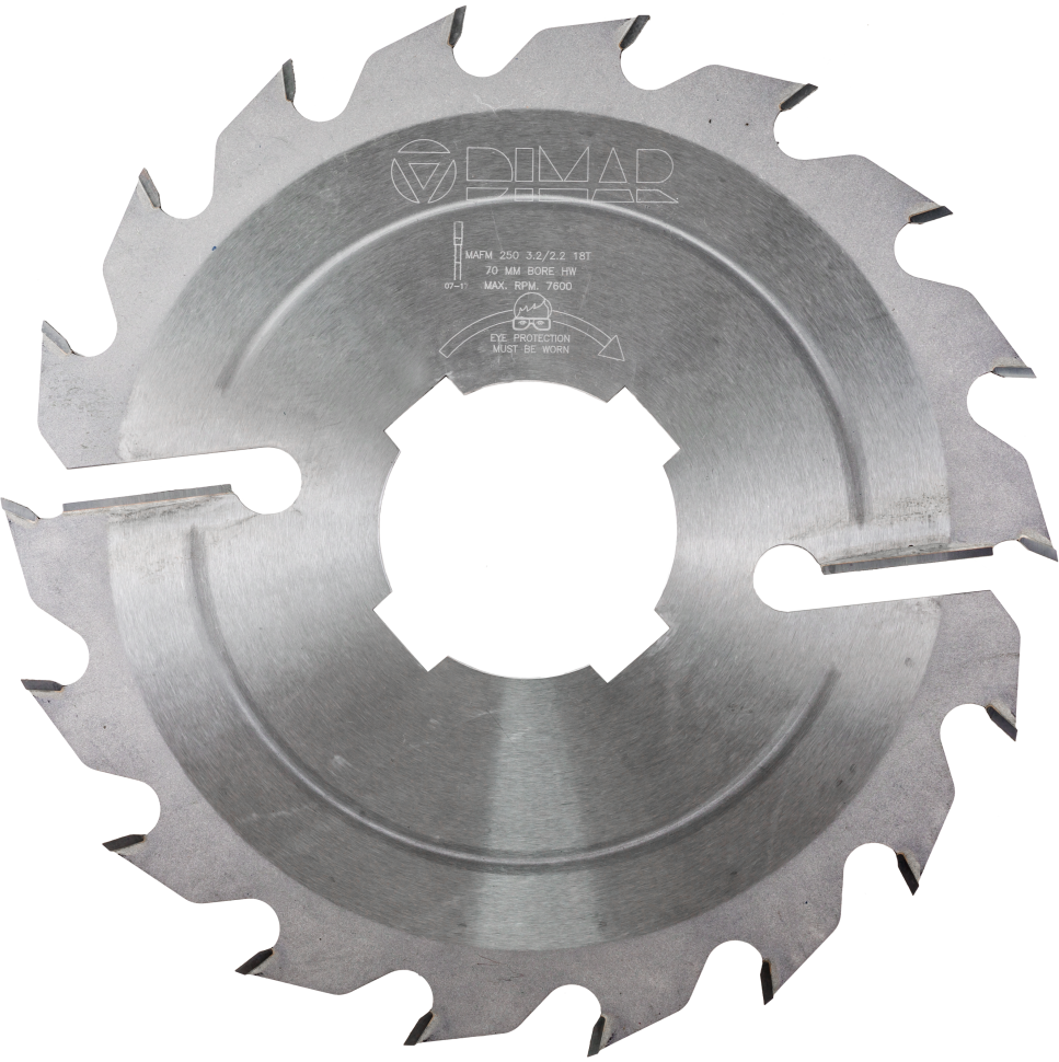 Пила Dimar 90400100 продольно чистовая D250x70x3,2 Z18+2 с подрезателями