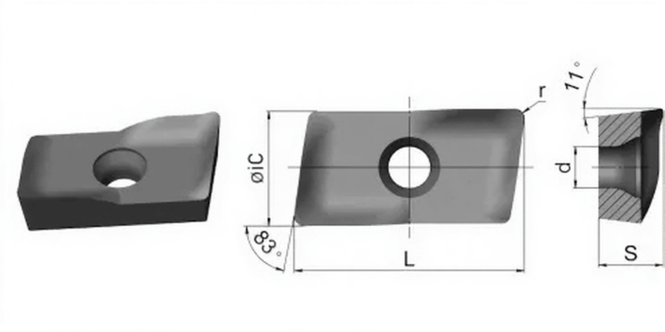 Сменная фрезерная пластина APKT11T308-PM-YBG202 00064037