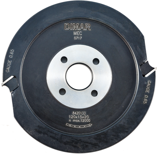 Фреза насадная Dimar 8420133 паз 15 мм D120x15 L Z2 сменные ножи посадка 20 (L1- мм, L2-15 мм, D1-120 мм, D2-20 мм)