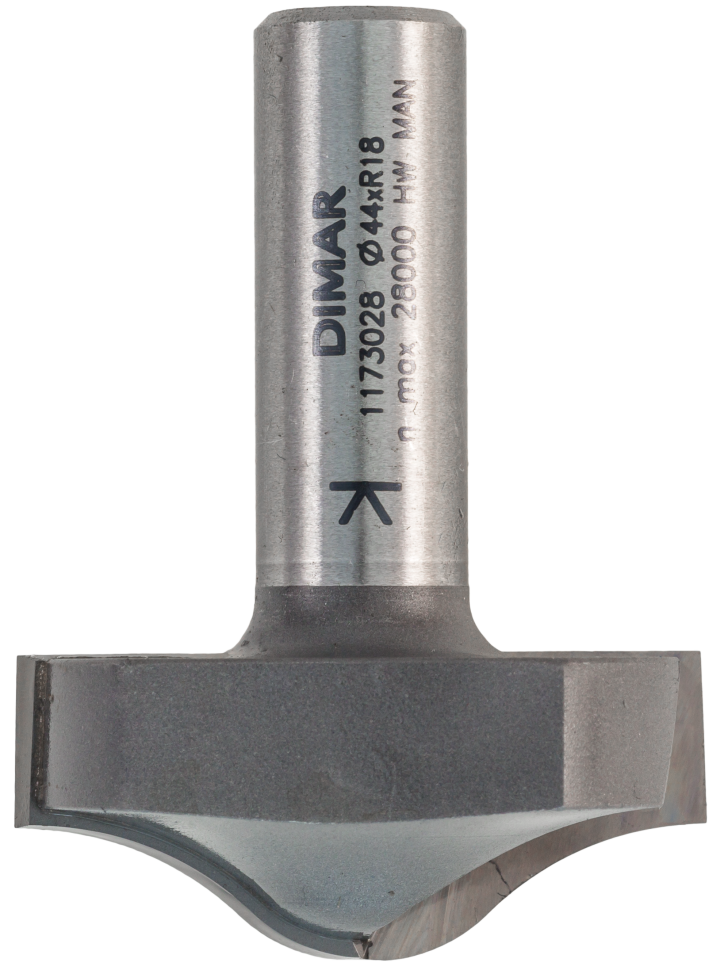 Фреза Dimar 1173029 радиусная V острая R18,3 врезная D44,5x18,3 L56,3 хвостовик 12