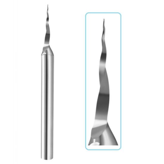 Фреза DJTOL K4JS310007  для ювелирного воска (L1-40 мм, L2-10 мм, D1-0.07 мм, D2-3.175 мм)