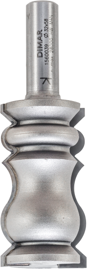 Фреза Dimar 1560039 карниз декор D31,4x58 L96 хвостовик 12 (L1-96 мм, L2-58 мм, D1-31.4 мм, D2-12 мм)