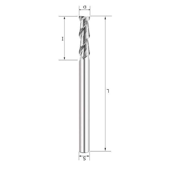 Фреза спиральная по алюминию Z2 D=10x25x75 S=10 Rotis 138.102575AL