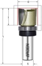 Фреза для выборки паза под петли D=16x19x60 S=8 ARDEN 109807B