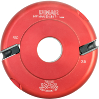 Фреза насадная Dimar 7511101  галтель+радиус 10мм D120x25 Z2 сменные ножи посадка 30