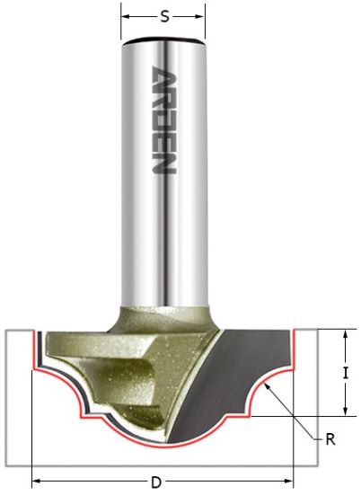 Фреза "Гусёк" (псевдофилёнка) Z=2  D=34.9x15x55 S=12 ARDEN 222221A (L1-55 мм, L2-15 мм, D1-34.9 мм, D2-12 мм)