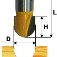 Фреза пазовая галтельная ф19х13 мм R9,5 мм хвостовик 8 мм Энкор 10505