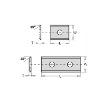 Нож твердосплавный 20.0x12.0x1.5 KCR08 / CTK ST / CMT 790.200.00