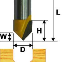 Фреза пазовая галтельная ф19 мм V-обр 90° хвостовик 12 мм Энкор 9304
