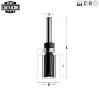 Фреза концевая CMT Contractor обгонная (верх. подш.) S=8 D=16х25,4 Z=2 K911-160B