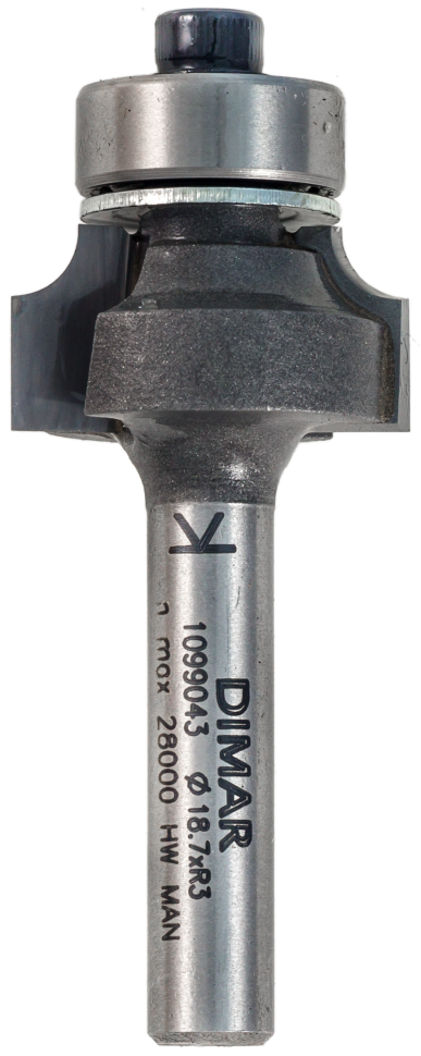 Фреза Dimar 1099043 фаска радиусная R3 D18,7x9,5 L49,5 подшипник, хвостовик 6