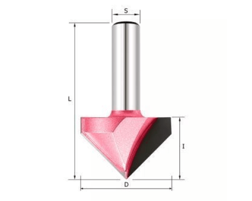 Фреза пазовая c углом 90гр. S=8 D=12,7x12,7 PROCUT 200822P