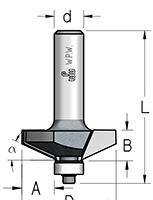 Фреза WPW RK25002 филенка 14,3мм прямая D41,3 B12,7 подшипник хвостовик 12