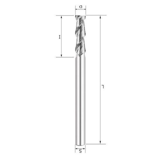 Фреза спиральная по алюминию Z2 D=14x45x100 S=14 Rotis 138.144500AL (L1-100 мм, L2-45 мм, D1-14 мм, D2-14 мм)