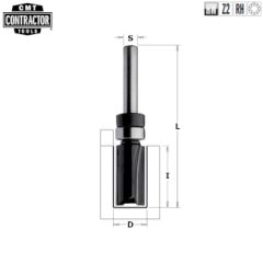 Фреза концевая CMT Contractor обгонная (верх. подш.) S=8 D=22x20 Z=2 K911-220B