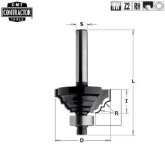 Фреза концевая CMT-contractor фасочная (Римская) (нижн. подш.) S=8 D=42,8x18,5 K941-430
