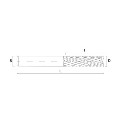 Фреза рашпильная DJTOL для HPL 6x19x60 с DLC покрытием PCB-619-HP (L1-60 мм, L2-19 мм, D1-6 мм, D2-6 мм)
