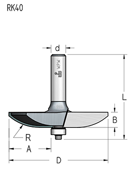 Фреза WPW RK40002 филенка 36,5мм радиусная D85,8 B12,7 подшипник хвостовик 12