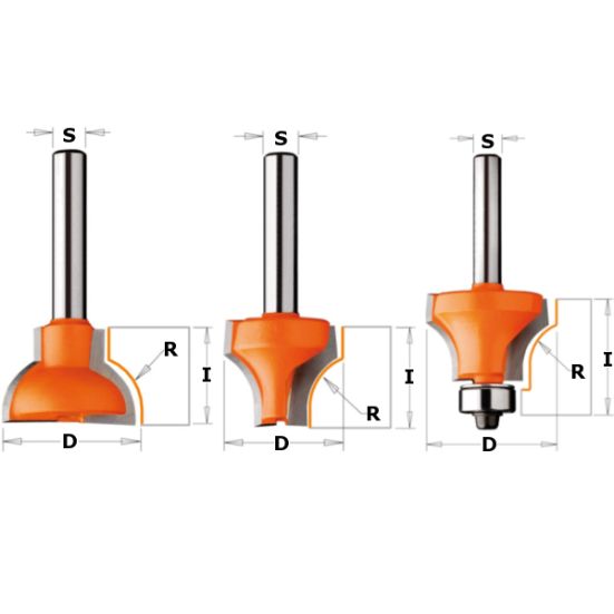 СМТ Фреза мебельный переплет 30мм (B) S=6,35 D=22x19 R10 855.307.11F (L1-50.8 мм, L2-19 мм, D1-22 мм, D2-6.35 мм)