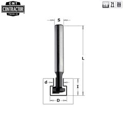 Фреза концевая CMT-contractor (Т-образный паз) S=8 D=4,8/9,5x11x48 K950-095