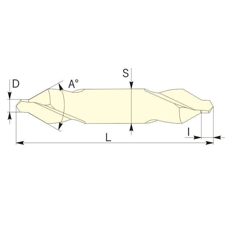 Сверло центровочное 4мм Тип А (HSS M35) DJTOL ZXZ040