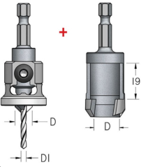 Комплект зенковки и пробочник WPW PL10365 D10 универсальное сверло 3,6 хвостовик 8
