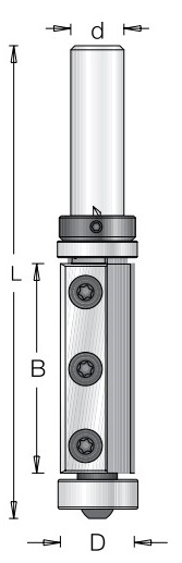 Фреза Dimar 1019429 обгонная ТЕРМИНАТОР D19x50 L112,8 сменные ножи хвостовик 12 (L1-112.8 мм, L2 -50 мм, D1-19 мм, D2 -12 мм)