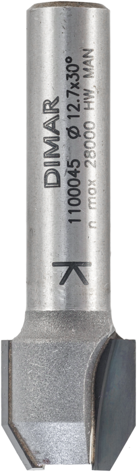 Фреза Dimar 1100045 фаска угловая 30° прямая D12,7x12,7 L44,3 Z хвостовик 8