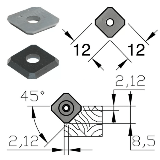 Нож поворотный 12x12x2.2-C1.5 35° JC 698.1212