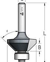 Фреза WPW SL24542 фаска угловая 45 гр B25 Z2 хвостовик 12