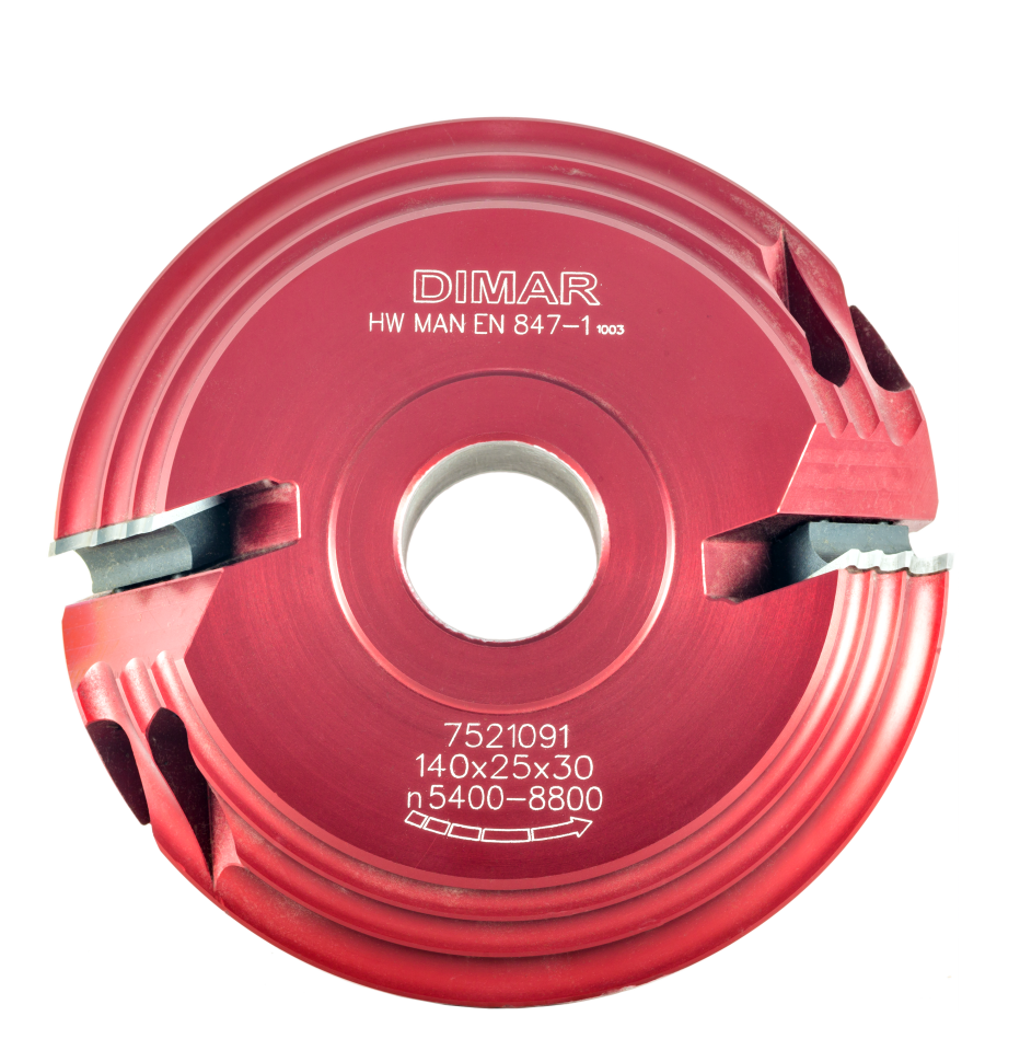 Фреза насадная Dimar 7521091 мультирадиус 2,3,5мм D140x18 Z2 сменные ножи посадка 30