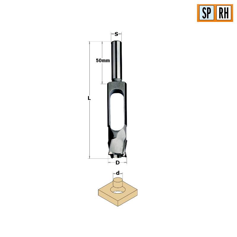 Сверло-пробочник SP 12,7/24,20x140 Z=4 d=12,7 S=12,7 RH CMT 529.127.31
