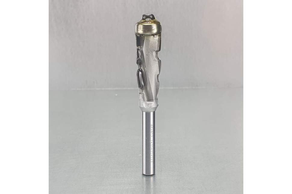 Фреза прямая алмазная Z1+1 (ниж. подшипник) D=12.7x35x80 S=8 Rotis 110.123508BB (L1-80 мм, L2-35 мм, D1-12.7 мм, D2-8 мм)