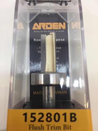 Фреза обгонная (верхний подшипник) Z=2  D=10x25x65 S=8 (Подш D=22 B=8 I=7) ARDEN 152801B (L1-65 мм, L2-25 мм, D1-10 мм, D2-8 мм)