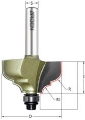 Фреза фасочная (Классика) (нижн. подш.) R=6.35 D=38.1x17.5x60 S=8 ARDEN 311831A (L1-60 мм, L2-17.5 мм, D1-38.1 мм, D2-8 мм)