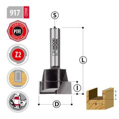 Фреза прямая в врезным зубом D=25,4 I=10 L=51 S=8мм Woodwork 917.2510.08