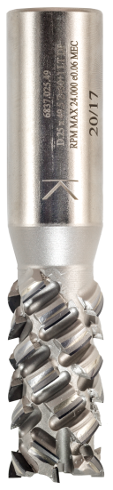 Фреза Dimar 6837.025.49 алмазная 6 флейт Z2+2 D25x49,5 L115 хвостовик 25 H4 чистовой рез (L1-115 мм, L2-49.5 мм, D1-25 мм, D2-25 мм)