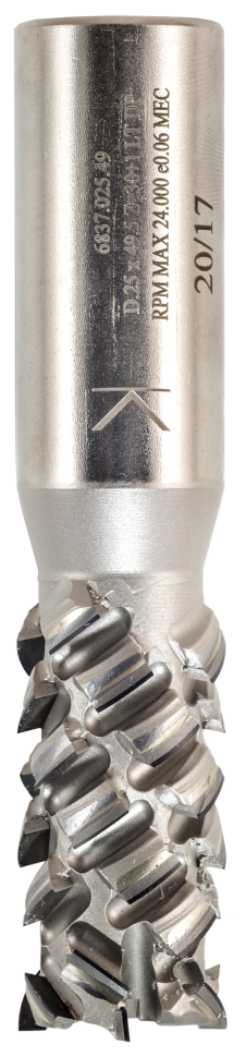 Фреза Dimar 6837.025.49 алмазная 6 флейт Z2+2 D25x49,5 L115 хвостовик 25 H4 чистовой рез