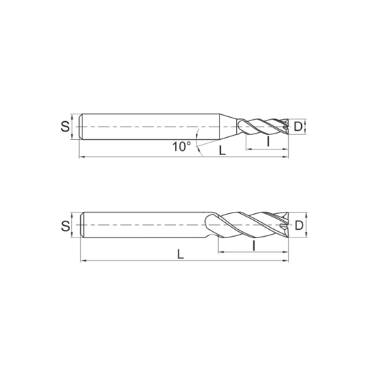 Фреза концевая по титану Z4 DJTOL DSE4-08