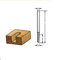 Фреза WPW PD130805 пазовая алмазная H3 монолитный резец D8 B20 хвостовик 8 (L1-70 мм, L2-20 мм, D1-8 мм, D2-8 мм)