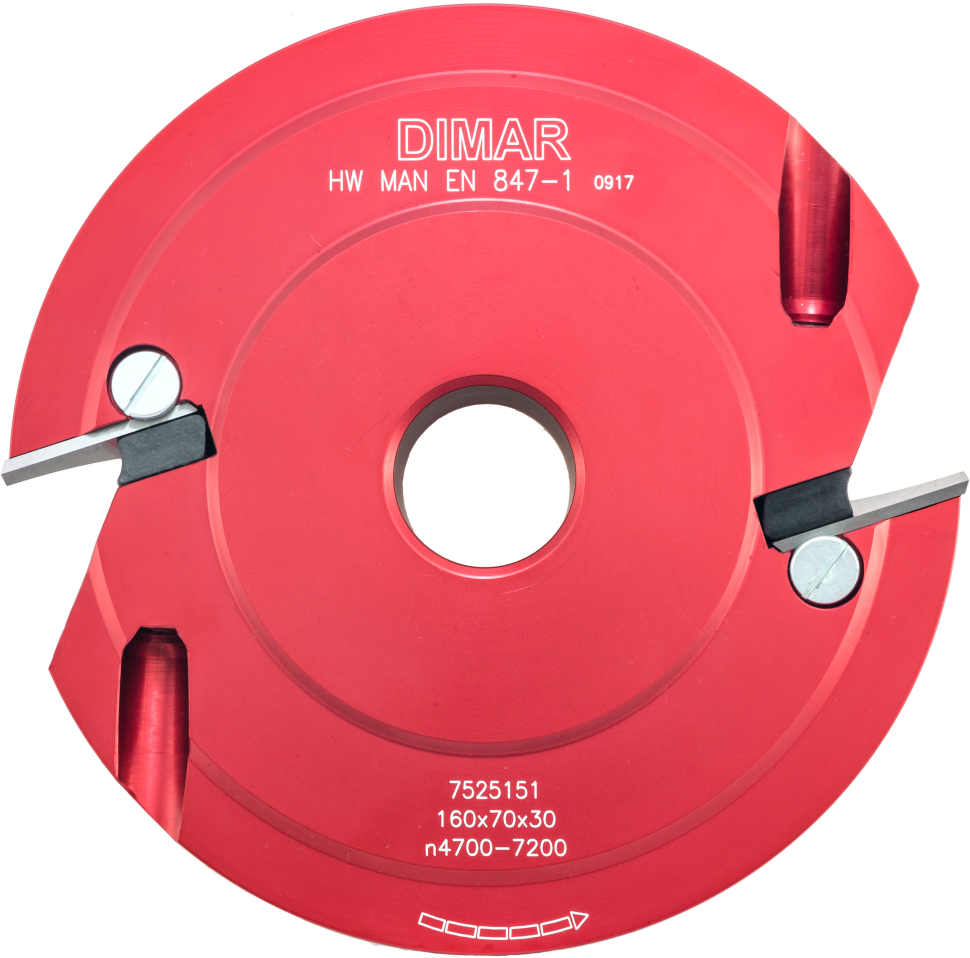 Фреза насадная Dimar 7525151 поручень профиль B D160x70 Z2 сменные ножи посадка 30