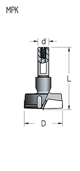 Сверло D35 чашечное левое WPW MPK3507L L56,5 присадка мебельной петли хвостовик 10