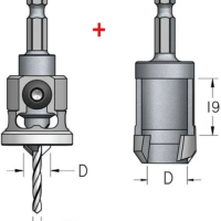 Комплект зенковки пробочник WPW PL41005 D10 универсальные сверла 3.2,3.6,4,4.4 хвостовик 8
