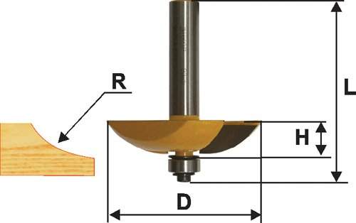 Фреза фигирейная горизонтальная Ф51Х13 мм, хвостовик 12 мм Энкор 46565 (L1-64 мм, L2-13 мм, D1-51 мм, D2- мм)