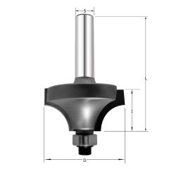 Фреза радиусная с полками (Калёвка) R=6.3 D=25.4x13.5x56 S=8 PROCUT 212.212556