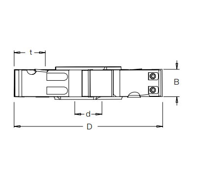 Фреза насадная Dimar 7220271 паз 20,6-40x50мм D200 Z4+4 сменные ножи посадка 30 (L1- мм, L2-20.6 мм, D1-200 мм, D2-30 мм)